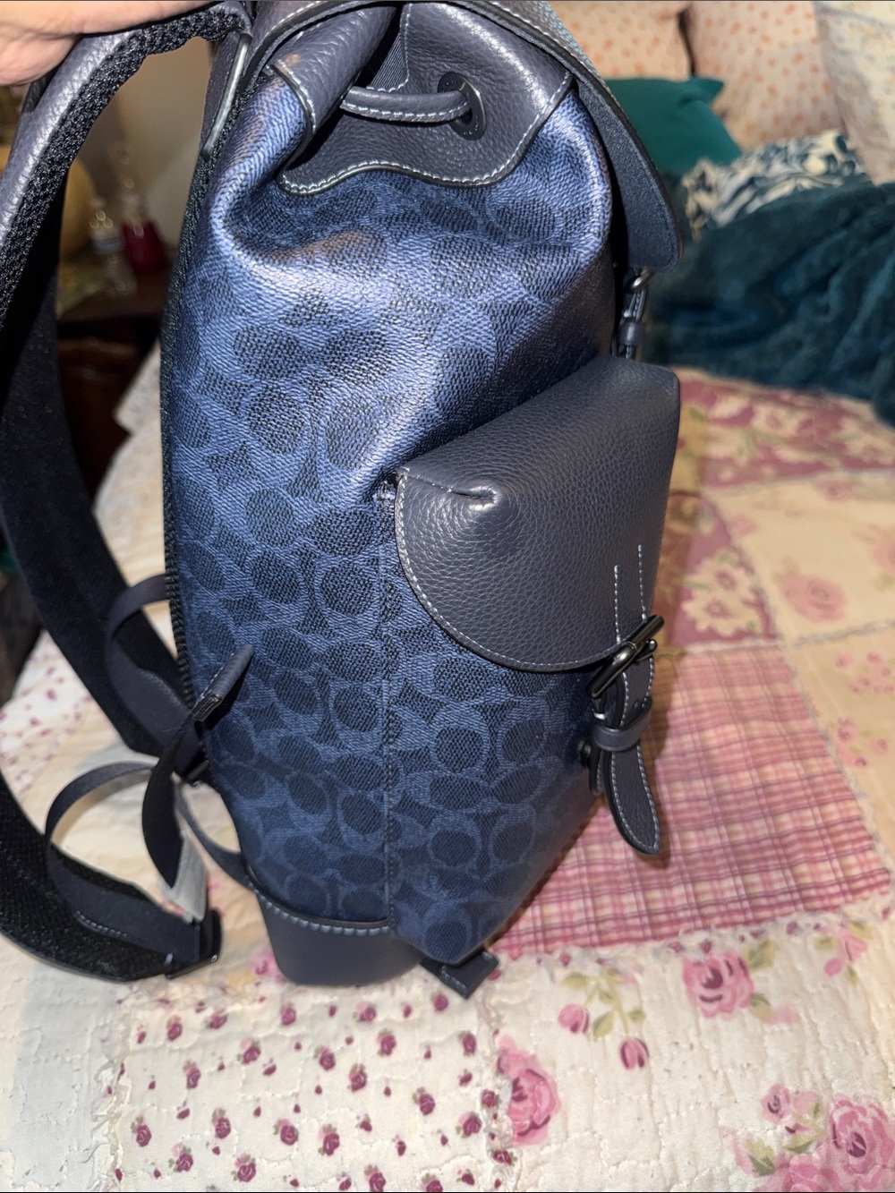 Coach Warner Signature Canvas Leather Backpack - Picture 4 of 6